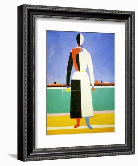 Woman with a Rake, 1928-1932-Kazimir Malevich-Framed Giclee Print