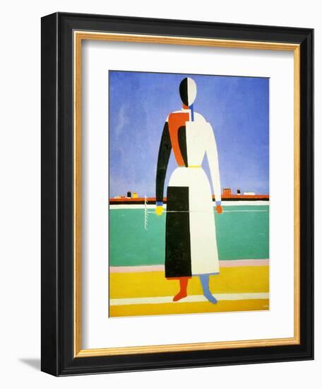 Woman with a Rake, 1928-1932-Kazimir Malevich-Framed Giclee Print