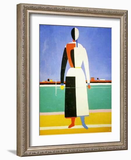 Woman with a Rake, 1928-1932-Kazimir Malevich-Framed Giclee Print