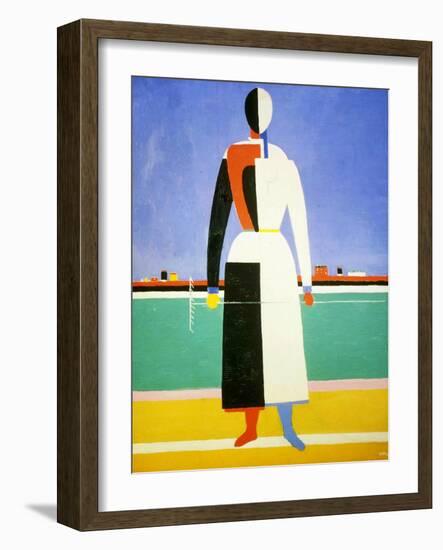 Woman with a Rake, 1928-1932-Kazimir Malevich-Framed Giclee Print