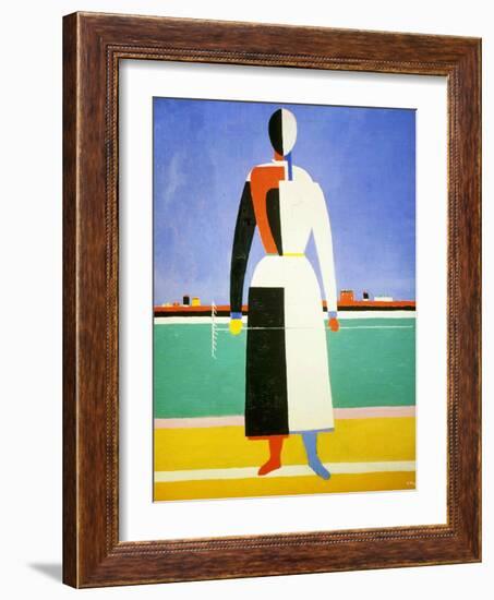 Woman with a Rake, 1928-1932-Kazimir Malevich-Framed Giclee Print