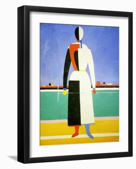 Woman with a Rake, 1928-1932-Kazimir Malevich-Framed Giclee Print