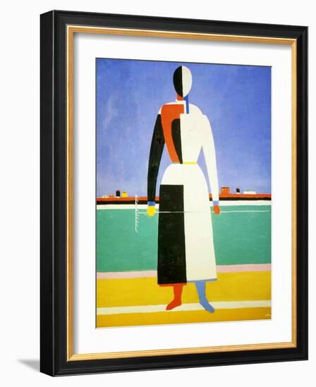 Woman with a Rake, 1928-1932-Kazimir Malevich-Framed Giclee Print