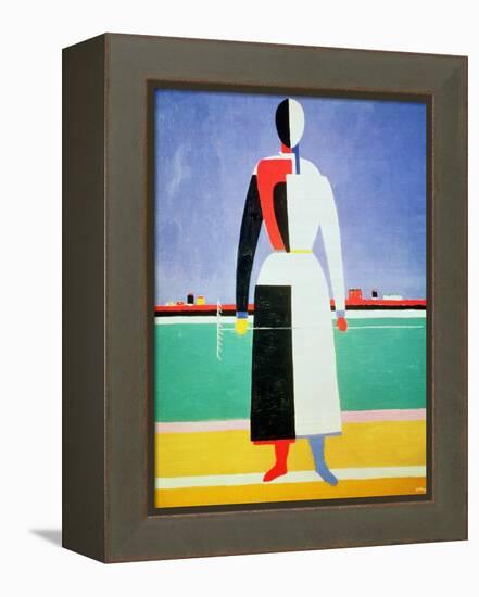 Woman with a Rake, circa 1928-32-Kasimir Malevich-Framed Premier Image Canvas