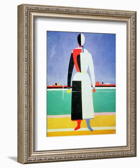 Woman with a Rake, circa 1928-32-Kasimir Malevich-Framed Giclee Print