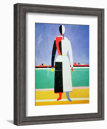 Woman with a Rake, circa 1928-32-Kasimir Malevich-Framed Giclee Print