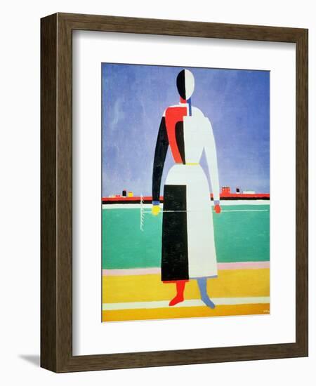 Woman with a Rake, circa 1928-32-Kasimir Malevich-Framed Giclee Print