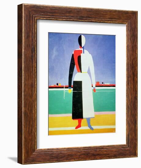 Woman with a Rake, circa 1928-32-Kasimir Malevich-Framed Giclee Print