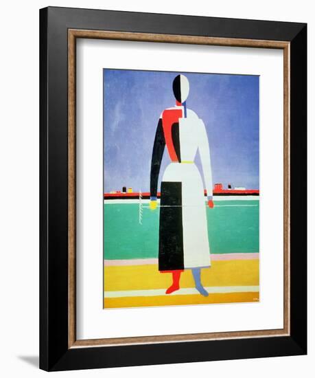 Woman with a Rake, circa 1928-32-Kasimir Malevich-Framed Giclee Print