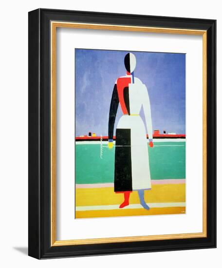 Woman with a Rake, circa 1928-32-Kasimir Malevich-Framed Giclee Print