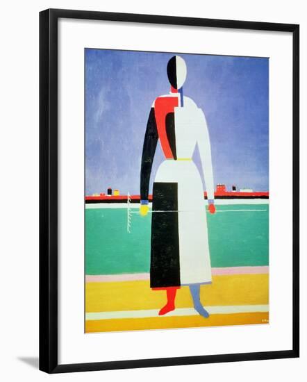 Woman with a Rake, circa 1928-32-Kasimir Malevich-Framed Giclee Print