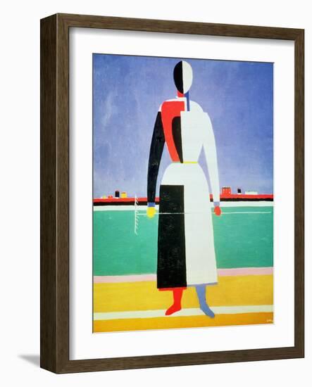 Woman with a Rake, circa 1928-32-Kasimir Malevich-Framed Giclee Print