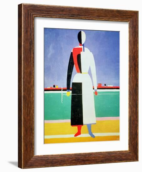 Woman with a Rake, circa 1928-32-Kasimir Malevich-Framed Giclee Print