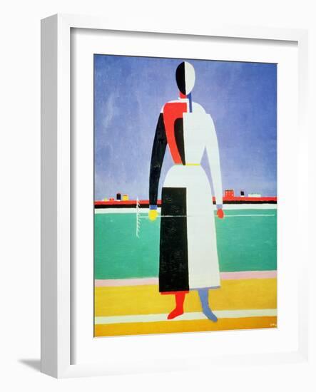 Woman with a Rake, circa 1928-32-Kasimir Malevich-Framed Giclee Print