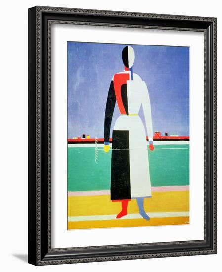 Woman with a Rake, circa 1928-32-Kasimir Malevich-Framed Giclee Print