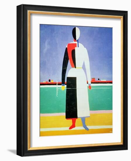 Woman with a Rake, circa 1928-32-Kasimir Malevich-Framed Giclee Print