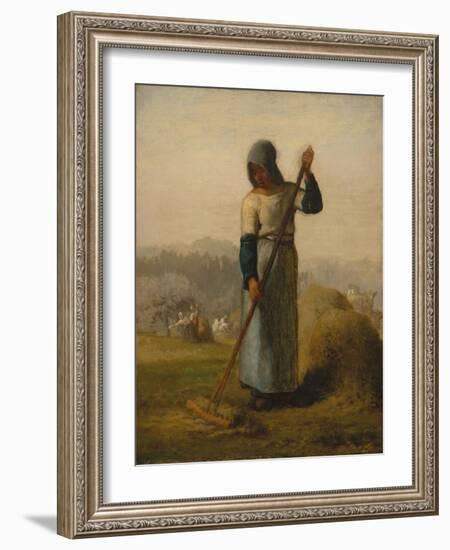 Woman with a Rake, probably 1856–57,-Jean-Francois Millet-Framed Giclee Print