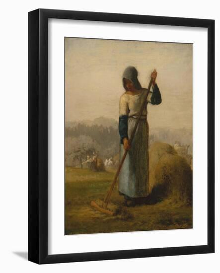 Woman with a Rake, probably 1856–57,-Jean-Francois Millet-Framed Giclee Print