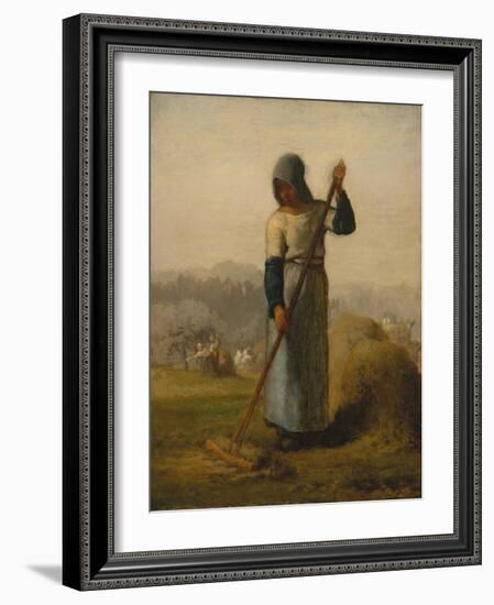 Woman with a Rake, probably 1856–57,-Jean-Francois Millet-Framed Giclee Print