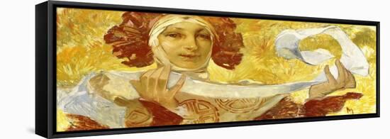 Woman with a Ribbon, C. 1902-1903-Alphonse Mucha-Framed Premier Image Canvas