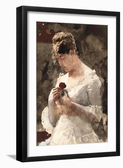 Woman with a Rose, 1879-Winslow Homer-Framed Giclee Print