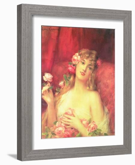 Woman with a Rose-Leon Francois Comerre-Framed Giclee Print