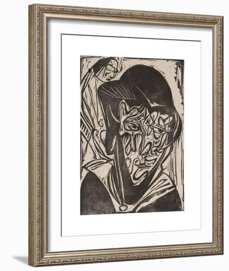 Woman with a Veil-Ernst Ludwig Kirchner-Framed Premium Giclee Print