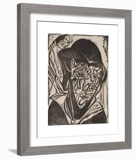 Woman with a Veil-Ernst Ludwig Kirchner-Framed Premium Giclee Print