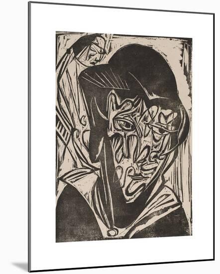 Woman with a Veil-Ernst Ludwig Kirchner-Mounted Premium Giclee Print