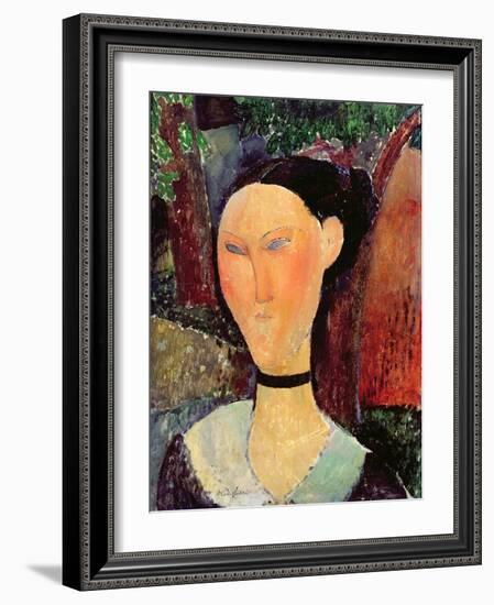 Woman with a Velvet Neckband, C.1915-Amedeo Modigliani-Framed Giclee Print