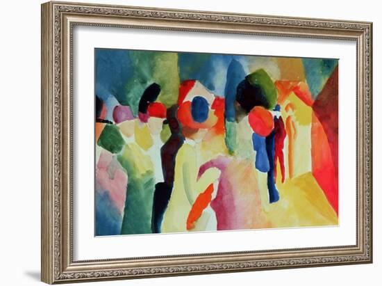 Woman with a Yellow Jacket-Auguste Macke-Framed Giclee Print