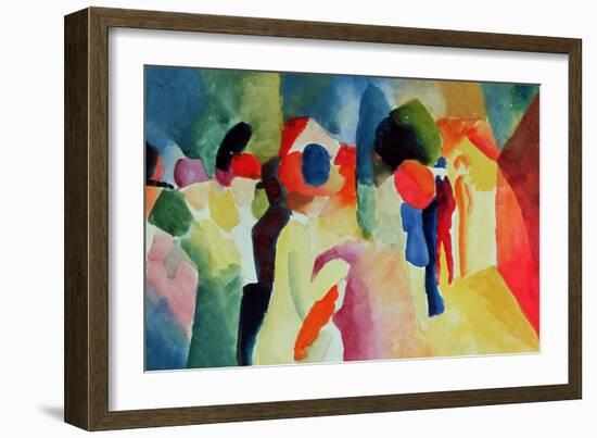 Woman with a Yellow Jacket-Auguste Macke-Framed Giclee Print