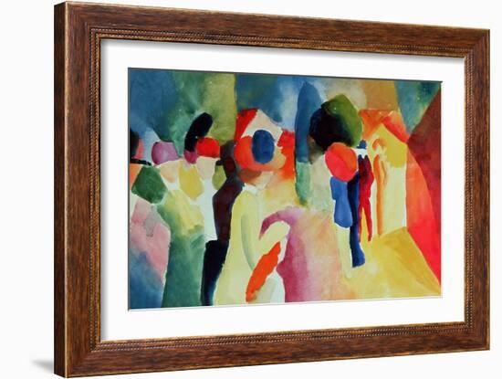 Woman with a Yellow Jacket-Auguste Macke-Framed Giclee Print