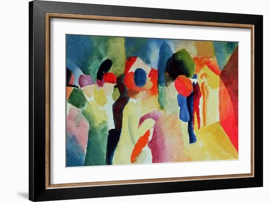 Woman with a Yellow Jacket-Auguste Macke-Framed Giclee Print
