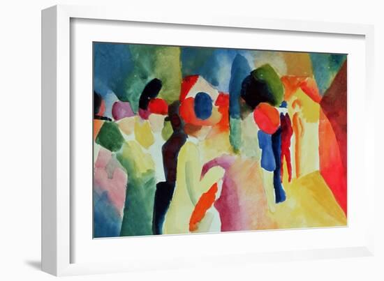 Woman with a Yellow Jacket-Auguste Macke-Framed Giclee Print