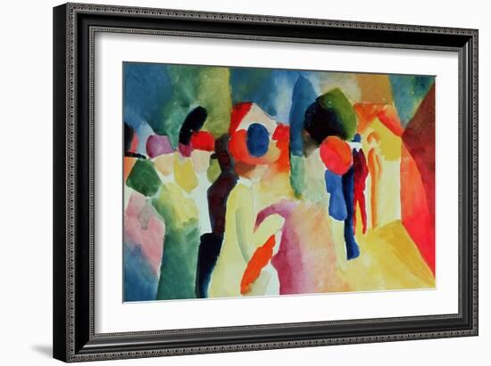 Woman with a Yellow Jacket-Auguste Macke-Framed Giclee Print