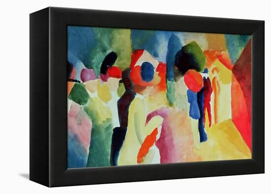 Woman with a Yellow Jacket-Auguste Macke-Framed Premier Image Canvas