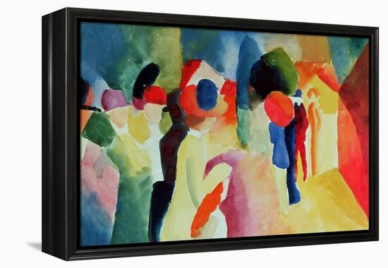 Woman with a Yellow Jacket-Auguste Macke-Framed Premier Image Canvas