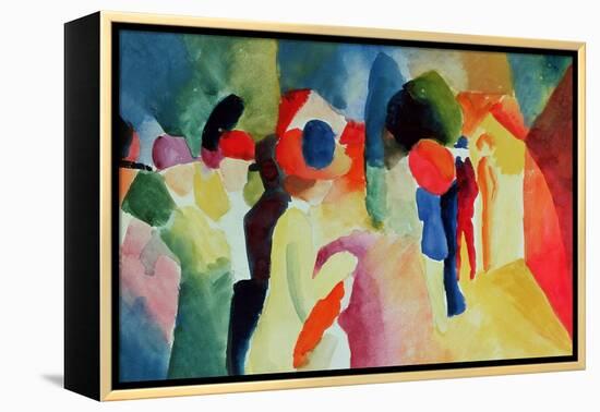 Woman with a Yellow Jacket-Auguste Macke-Framed Premier Image Canvas