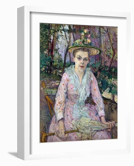 Woman with an Umbrella, 1889-Henri de Toulouse-Lautrec-Framed Giclee Print