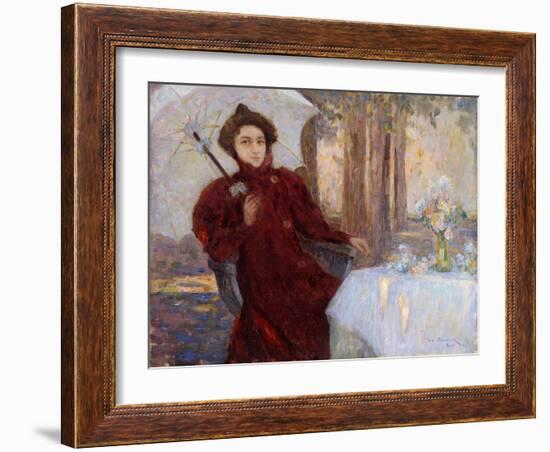 Woman with an Umbrella; Femme a L'Ombrelle, 1896-Henri Eugene Augustin Le Sidaner-Framed Giclee Print