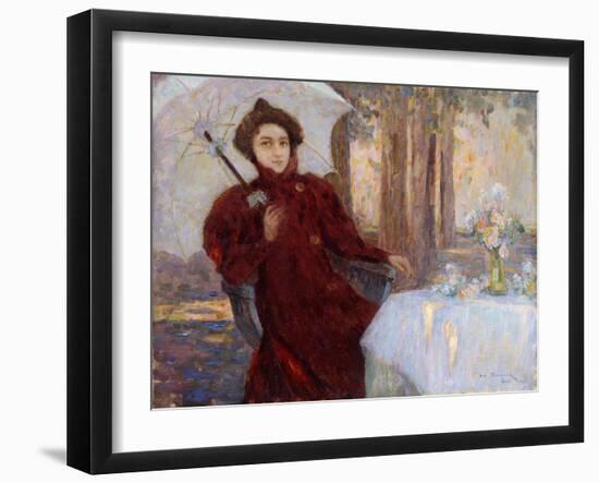 Woman with an Umbrella; Femme a L'Ombrelle, 1896-Henri Eugene Augustin Le Sidaner-Framed Giclee Print