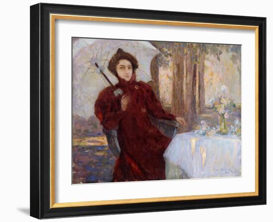 Woman with an Umbrella; Femme a L'Ombrelle, 1896-Henri Eugene Augustin Le Sidaner-Framed Giclee Print