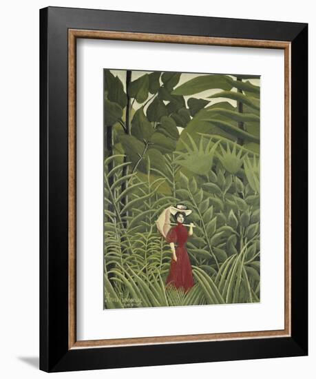 Woman with an Umbrella in an Exotic Forest-Henri Rousseau-Framed Giclee Print