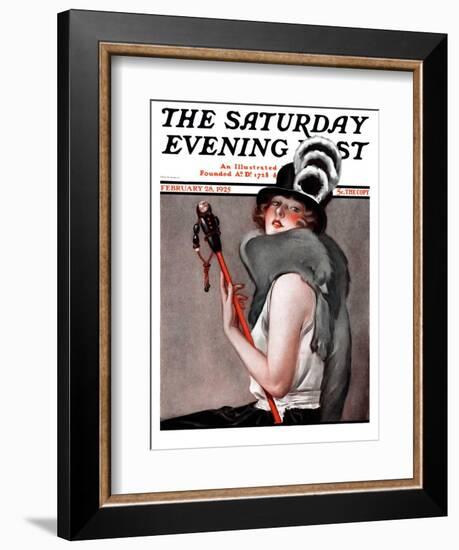 "Woman with Baton," Saturday Evening Post Cover, February 28, 1925-Roy Best-Framed Giclee Print