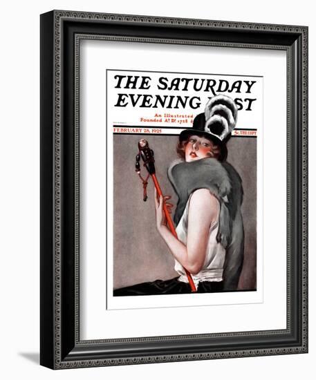 "Woman with Baton," Saturday Evening Post Cover, February 28, 1925-Roy Best-Framed Giclee Print