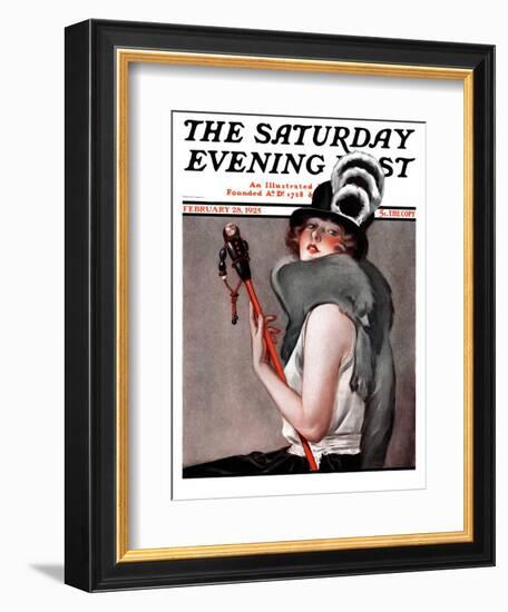 "Woman with Baton," Saturday Evening Post Cover, February 28, 1925-Roy Best-Framed Giclee Print