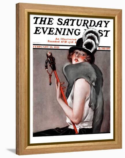 "Woman with Baton," Saturday Evening Post Cover, February 28, 1925-Roy Best-Framed Premier Image Canvas