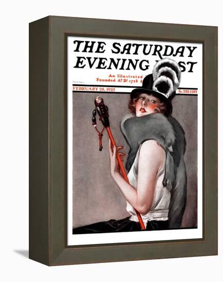 "Woman with Baton," Saturday Evening Post Cover, February 28, 1925-Roy Best-Framed Premier Image Canvas