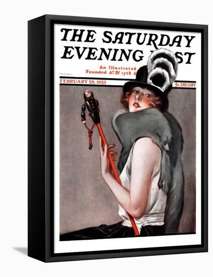 "Woman with Baton," Saturday Evening Post Cover, February 28, 1925-Roy Best-Framed Premier Image Canvas
